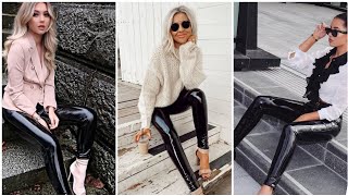 Best Latex Leggings Outfit Designs | Leather leggings