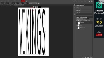 How to stretch text in Photopea