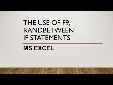 RANDBETWEEN, IF STATEMENTS (EXCEL)