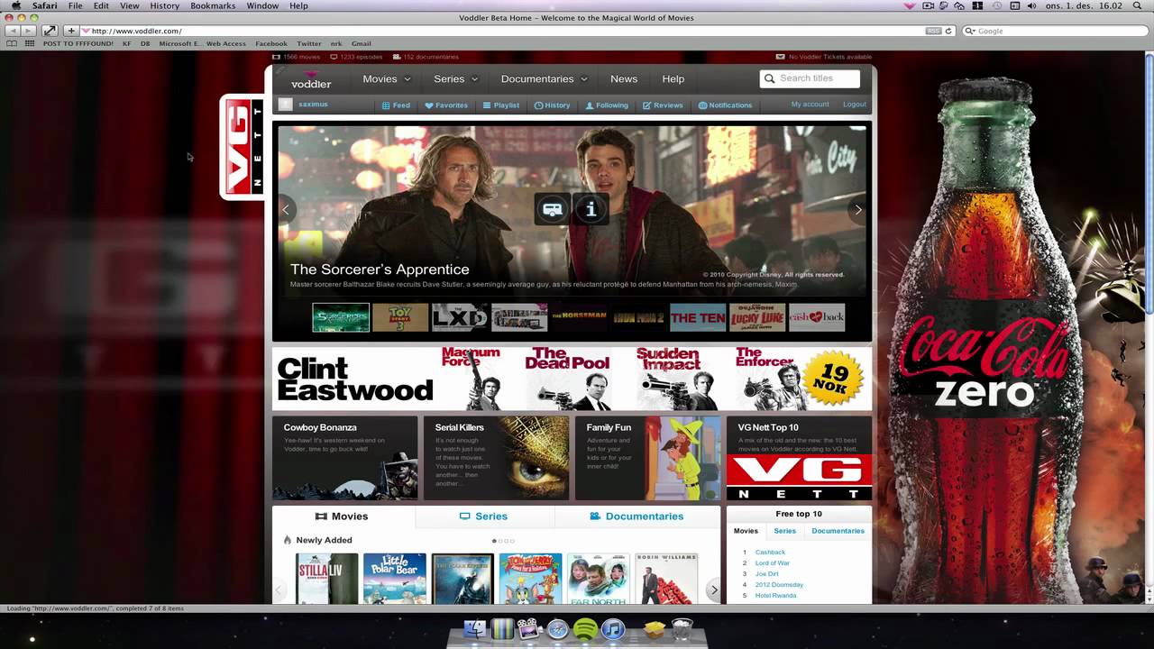 Annonsering for Coke zero på Voddler - IUM