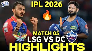 Delhi Capitals Vs Lucknow Super Giants IPL Match 5 Highlights 2026 | DC Vs LSG IPL 2026