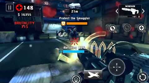 Dead trigger 2 minigun & rocket launcher smuggler gameplay level 57 on hard TDU 50+