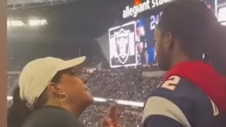 Karen the Raiders fan harasses black Patriots fan for Cheering