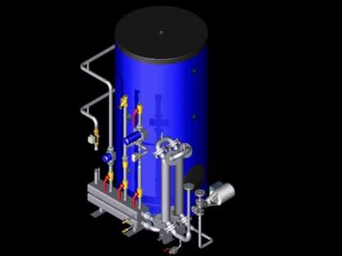 Fernwärmestation mit Rohrbündel-Wärmetauscher (JAD) und Doppel-Registerboiler