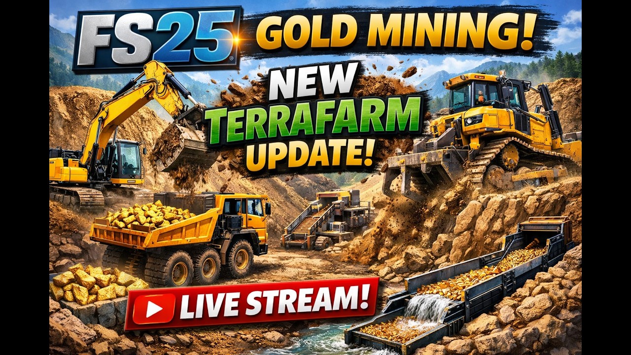 FS25 TerraFarm Update Gold Mining LIVE! (New Features & Gameplay ...