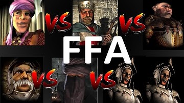 EMIR VS LIONHEART VS PIG VS MARSHALL VS CALIPH VS 2 RATS | Stronghold Crusader Ai Battle