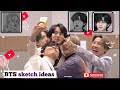 BTS v.jungkook.jimin.jin.suga.RM.jhope sketch drawing🇰🇷10+BTS sketch ideas#bts#ideas #btsarmy#sketch