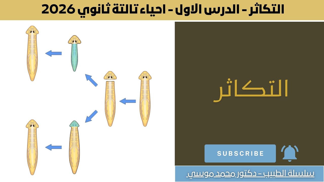 الدرس الاول التكاثر | احياء تالتة ثانوي 2026