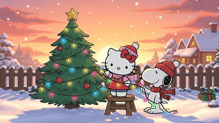 Cozy Christmas Jazz with Snoopy & Hello Kitty 🎄 Calm Music for Focus, Study & Warm Moments