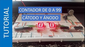TUTORIAL CONTADOR  DE 0 A 99 ÁNODO ,CÁTODO  CON SN7447 O SN7448 Y SN74190