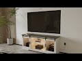 9105 installation  lvsomt farmhouse barn door tv stand with led lights for tvs up to 65 inch