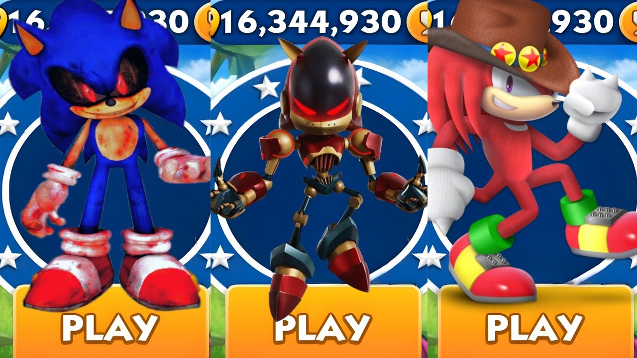 Sonic Dash - Sonic EXE VS Grim Sonic VS Hunter Knuckles _ Movie Sonic ...
