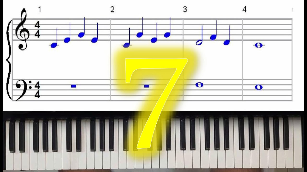 عزف النوتة الموسيقية على البيانو والاورغ