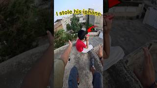 I stole his iphone #parkour #shorts #youtubeshorts