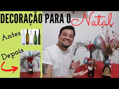 Como fazer DECORAÇÃO com GARRAFAS DE VIDRO para o NATAL I Ricardo Brito