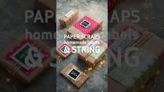 Christmas Brown Paper Gift Wrap Tutorial 2 - Paper scraps and string