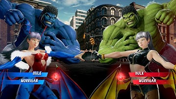 Blue Hulk & Red Morrigan vs Hulk & Morrigan (Hardest) 💥 Marvel vs Capcom Infinite | 4K UHD Gameplay