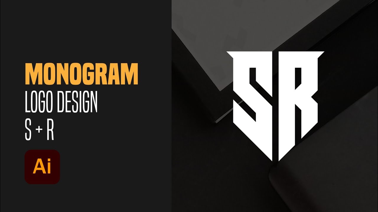 Tutorial Monogram Logo Design Letter SR With Grid in Adobe Illustrator ...
