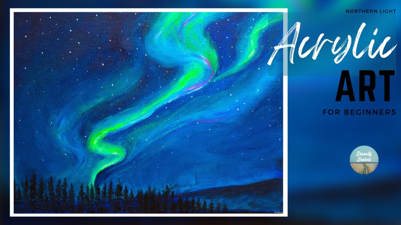 Northern light acrylic painting Art of acrylic 25 Easy step by step
