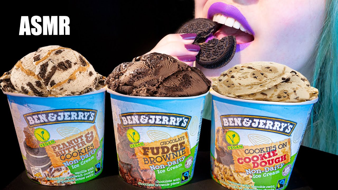 ASMR: COOKIE DOUGH, PEANUT BUTTER, FUDGE BROWNIE | Ben&Jerry's Whisper Taste Test 🍦 ~ Relaxing [V] 😻