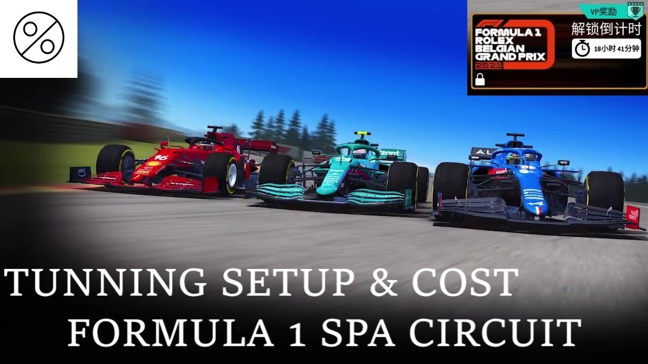 RR3 Formula 1® ROLEX BELGIAN Grand Prix™ 2021 Tunning Setup & Cost