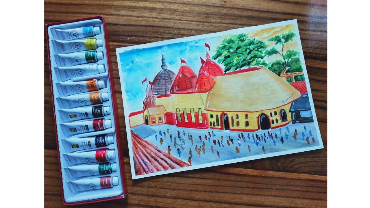 Kamakhya Temple drawingambubachi melaacrylic paint YouTube