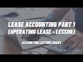 Lease accounting part 1 operating lease  lessor