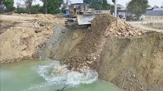 Replay Video full 2H Excellent skill Dozer & Dump truck push soil into water to Resize Road on canal by iKHMER Machine 4,386 views 1 month ago 2 hours, 27 minutes