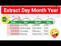 Extract Day Month year from date in excel | Day from date | month from date #excel