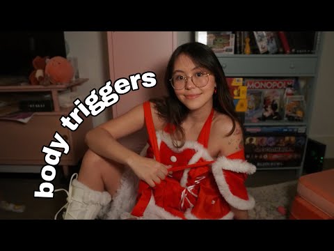 ASMR Body Triggers & Clothes/Fabric Sounds: Holiday Edition (Collarbone Tapping, Hand Sounds)