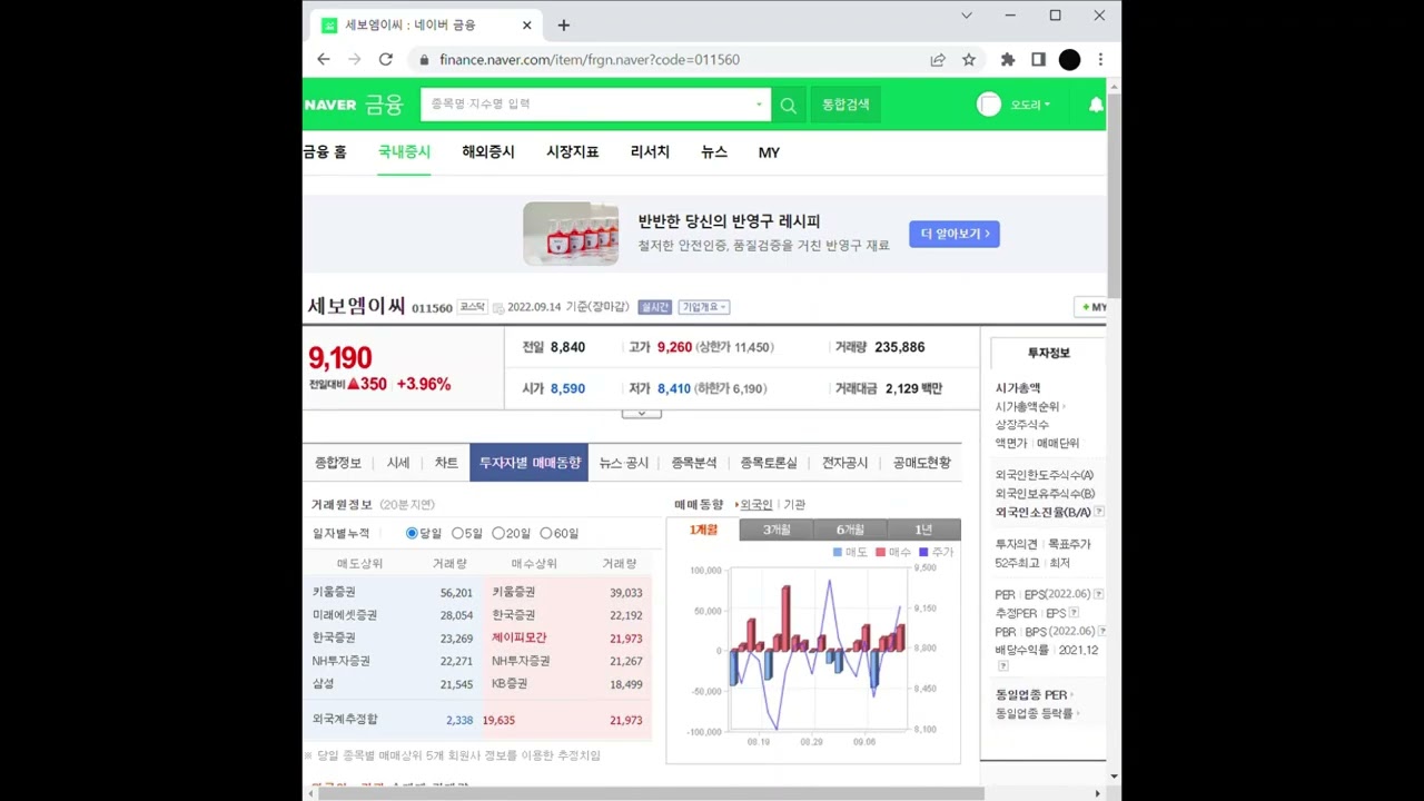 반도체 클린룸 관련주 세보엠이씨 주가 전망 및 차트 분석 - YouTube