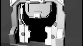 Sci-fi door : Opening System animation