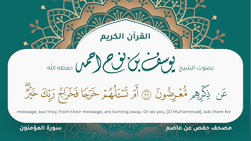 سورة المؤمنون مكتوبة المصحف الجرافيكس التلاوة المرئية مصحف حفص عن عاصم يوسف نوح احمد 023