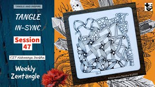 EAU + RAVEL + HUGGINS + 4GIVING - Zentangle ✨TangleInSync#47✨ - Year 2021