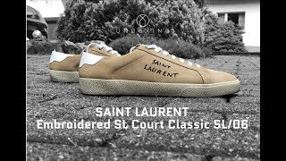 SAINT LAURENT Embroidered Court Classic SL/06 ‘Desert’ | UNBOXING & ON FEET | luxury shoes | 2018