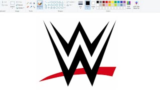 How to draw WWE / WWF Logo on Computer using Ms Paint | WWE Logo Drawing. screenshot 1