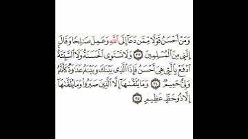 سورة فصلت 11 القسم الحادي عشر تكرار كيفي من .. ومن أحسن قولا ممن دعا إلى الله .. إلى .. ذو حظ عظيم