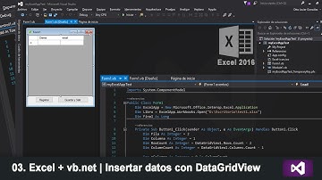 03. Excel + vb.net | Insertar datos con DataGridView