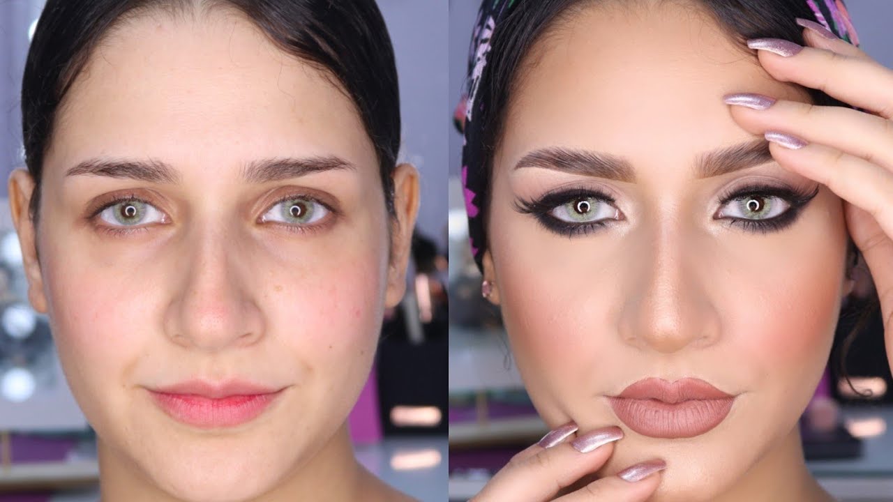 قبل وبعد شوفو قوه المكياج | السواد الفاحم ده من بريتي وومان !؟ تجربه منتجات جديده