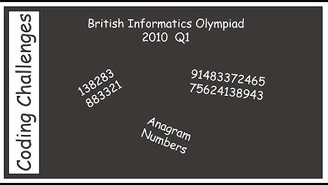 British Informatics Olympiad (BIO) 2010  Q1 Anagram Numbers