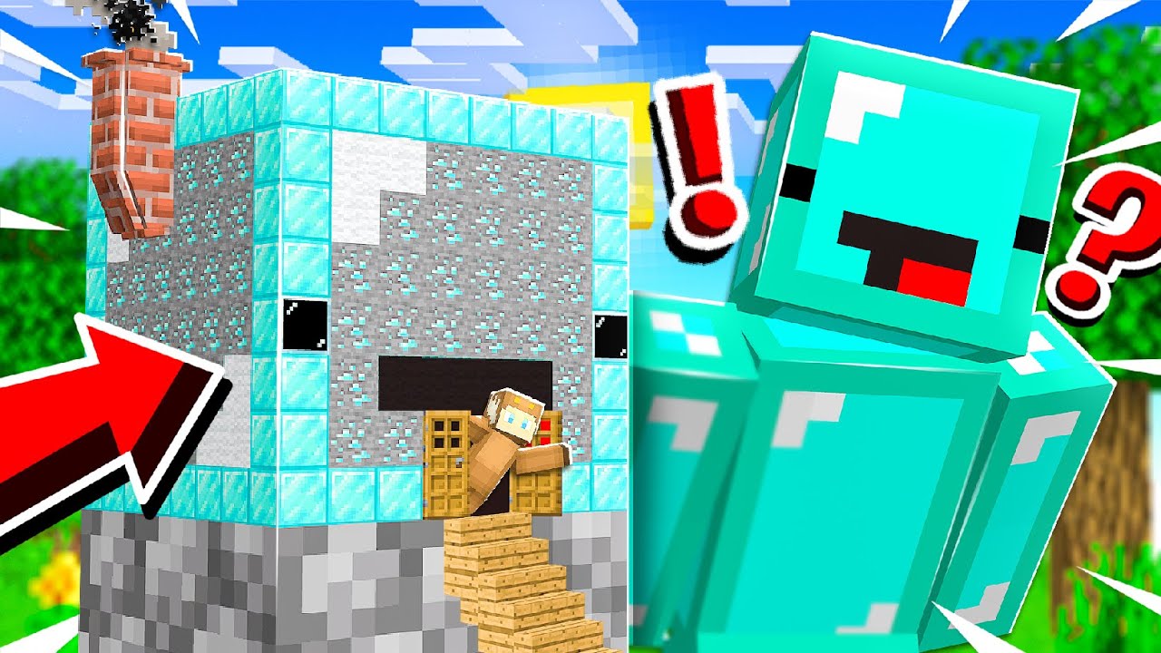 I Turned My FRIENDS SKEPPY HOUSE into A TINY DIAMOND HOUSE in MINECRAFT!