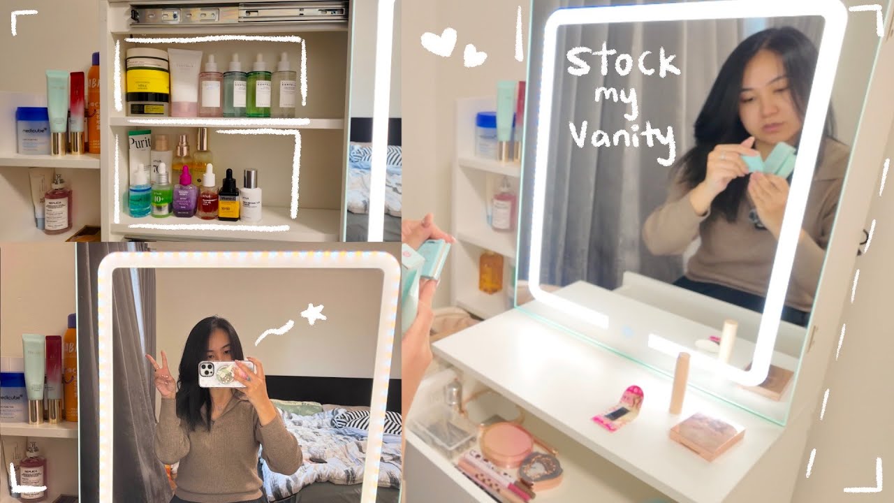 Stocking my vanity 🤍 chatting, organising my makeup and skincare, life in Sydney