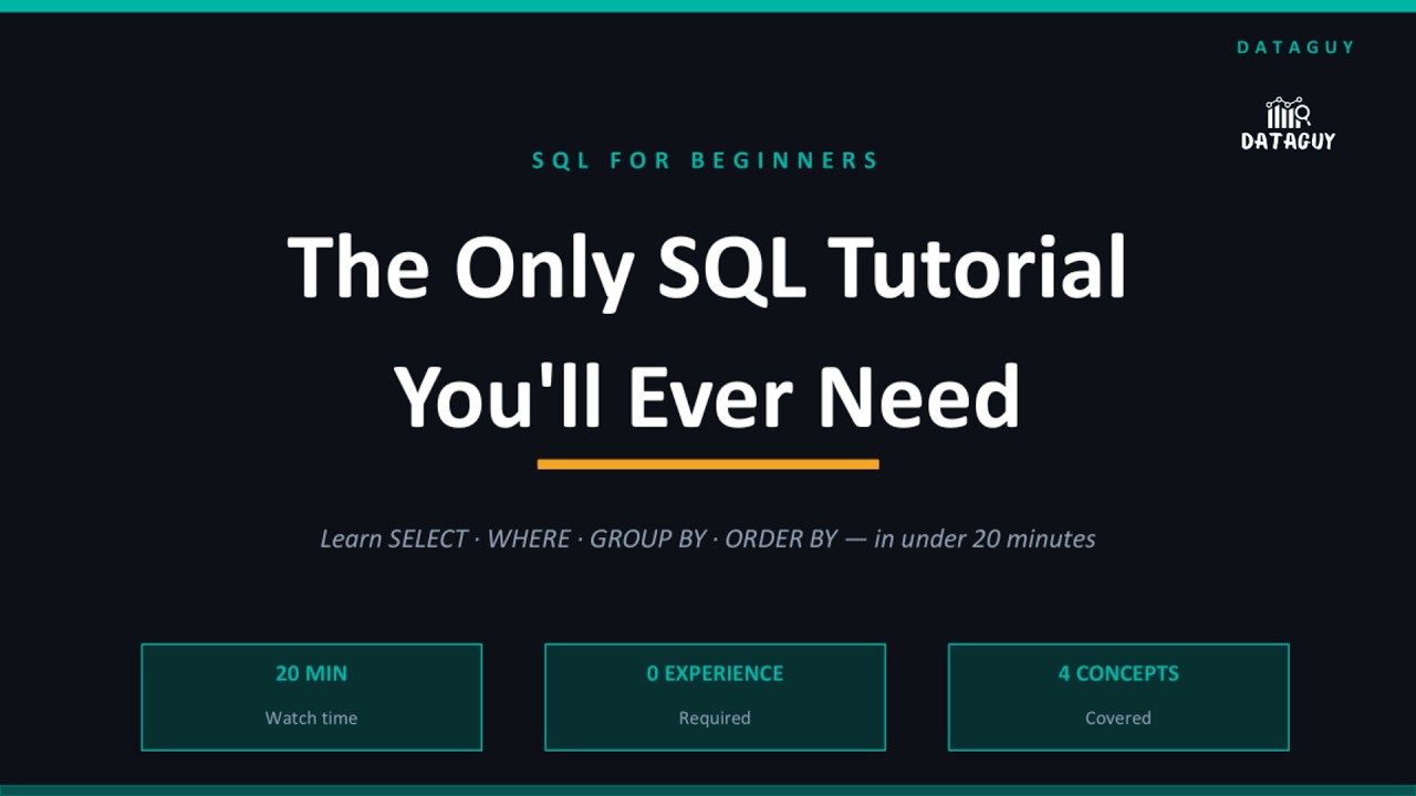 SQL for Beginners: The Only Tutorial You'll Ever Need (2026) - YouTube