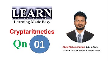 Cryptaritmetics Question 01 || Placement Specific Questions || Abdul Mishan || Learn For Excellence