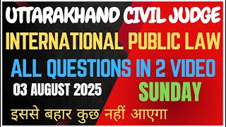 UKJS 2025 – Public International Law MCQ | Complete Practice in One Video