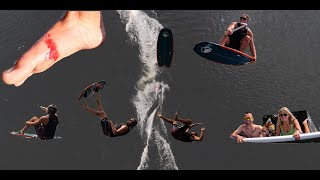 Hitting A Wakeboard Jump On Wakesurf Boards First Session Back At Home