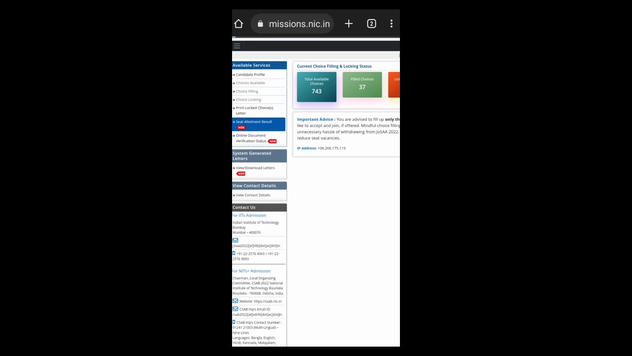 My josaa round 2result🔥 ❤️‍🔥🔥2022