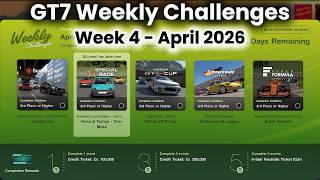 GT7 Weekly Challenges Apr 2026 Week 4 +Tunes/Car Setup Earn 760k credits + Car Gran Turismo 7 on PS5