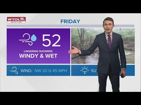 Strong winds and showers Friday; highs in low 50s | WTOL 11 Weather ...