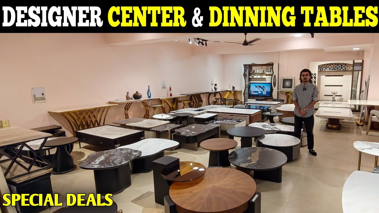 Imported Center Tables And Dinning Tables Designs on Sale in Kirti Nagar Furniture Market Delhi